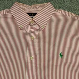 Ralph Lauren Men's Pink Striped Button-Down Shirt